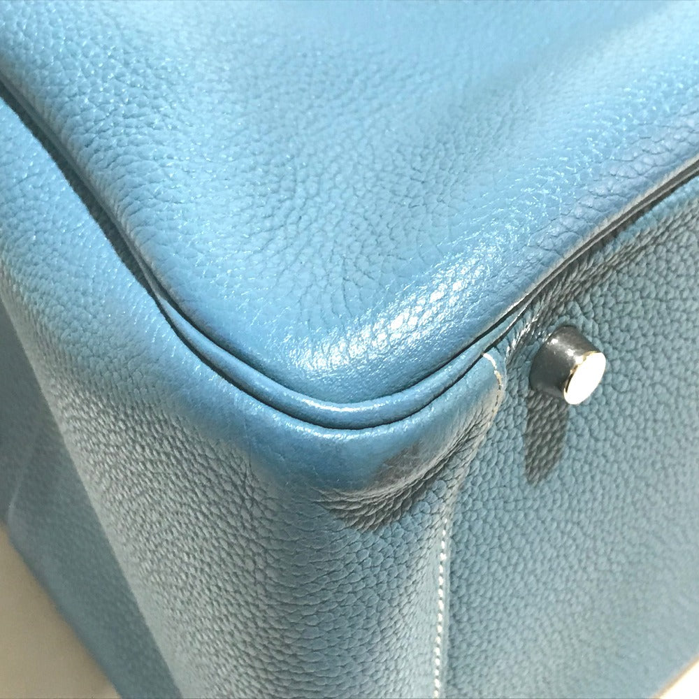 HERMES Lindy 34 Shoulder Bag/Handbag in Taurillon Clemence Leather, Women's, Blue Jean
