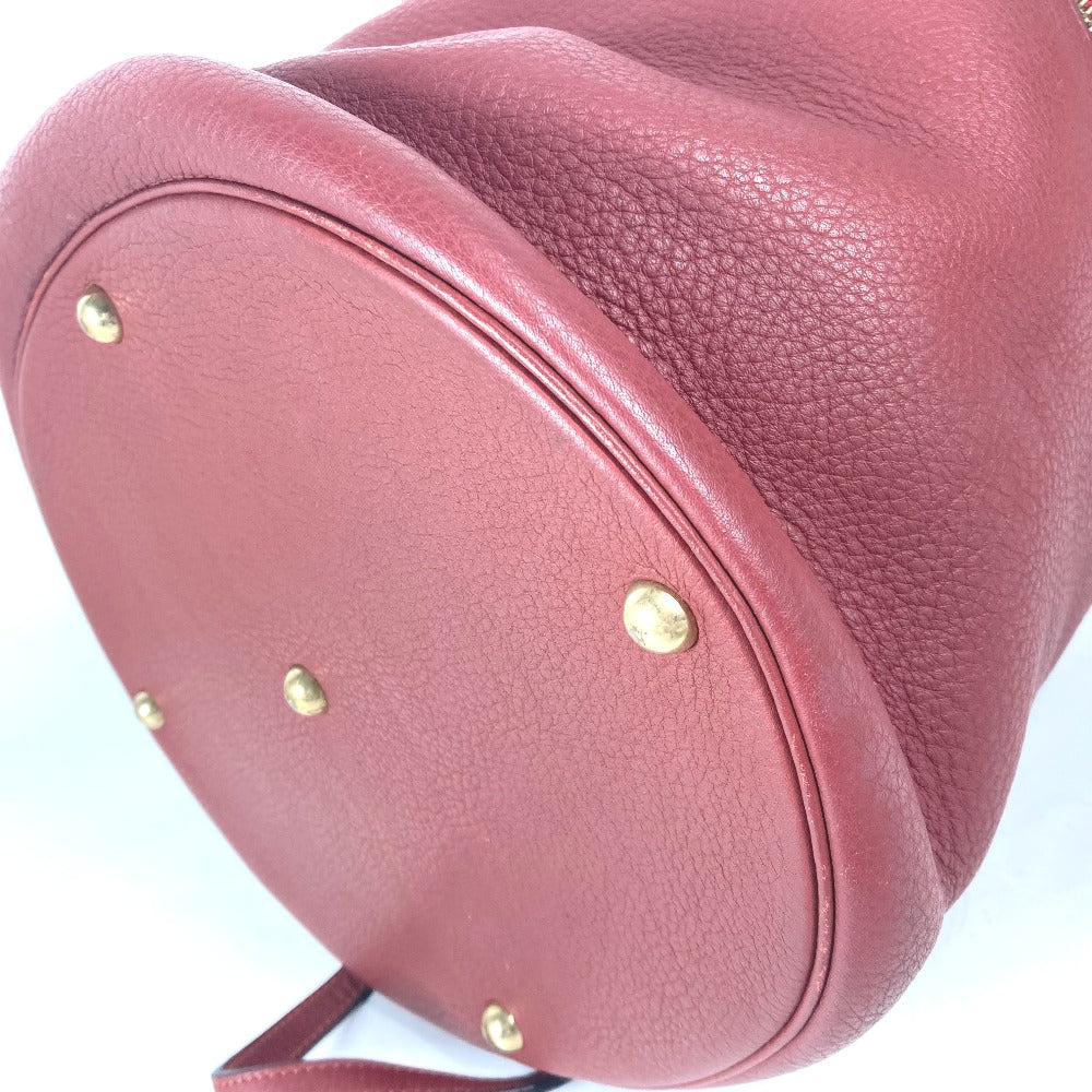 HERMES シティ バニティバッグ ハンドバッグ レザー レディース レッド
