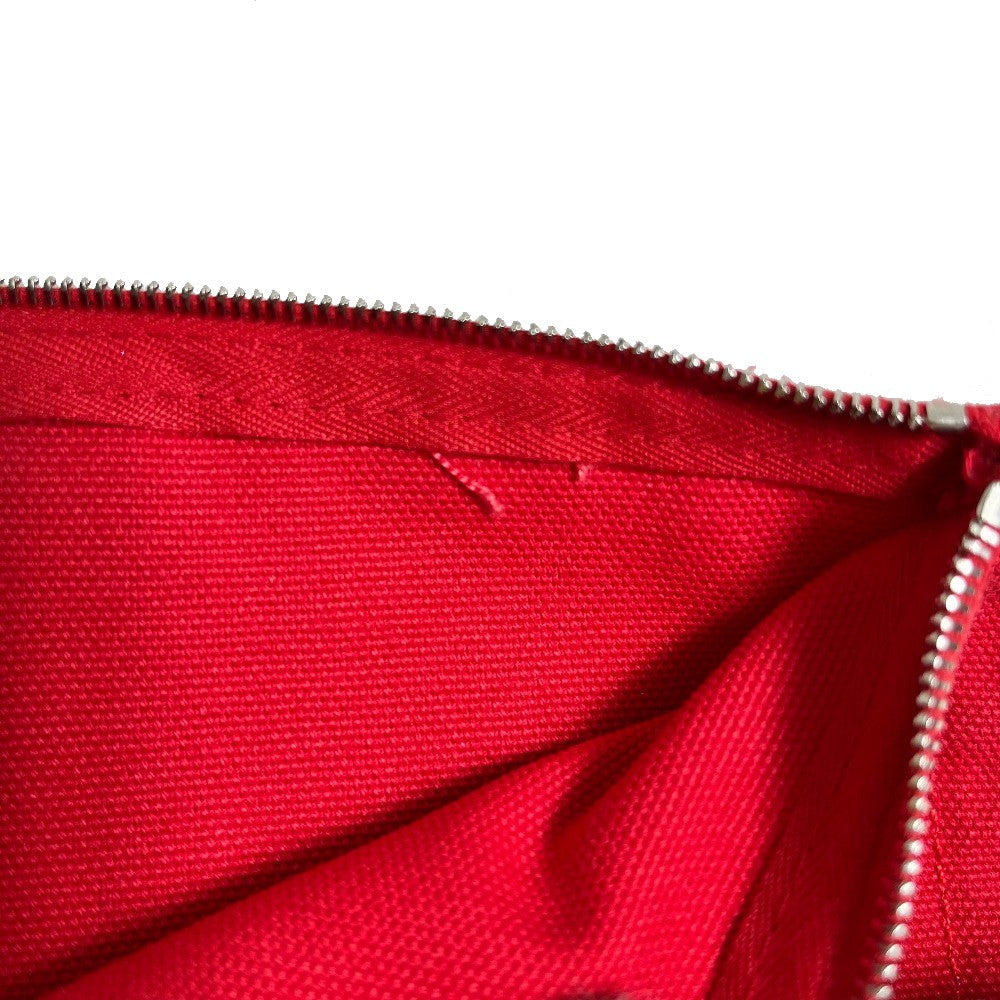 HERMES Yachting GM Flat Zipper Multi-Pouch, Cotton, Unisex, Red