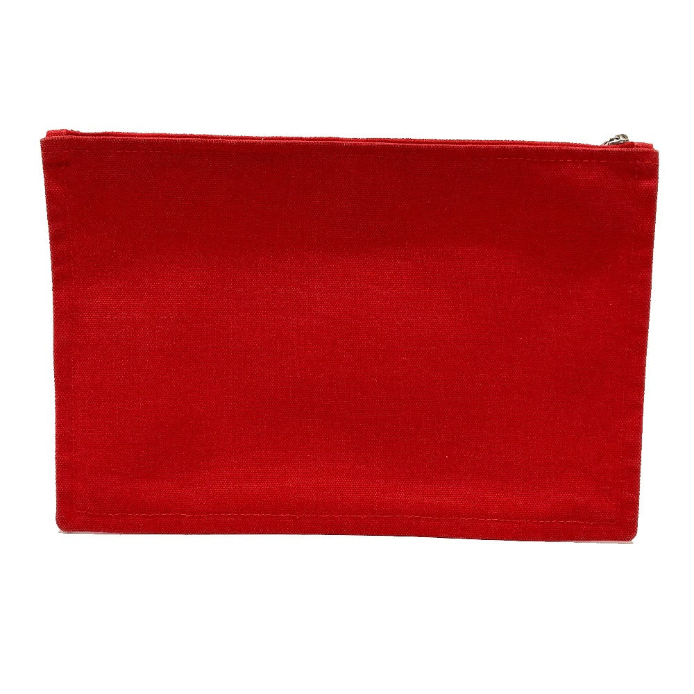 HERMES Yachting GM Flat Zipper Multi-Pouch, Cotton, Unisex, Red