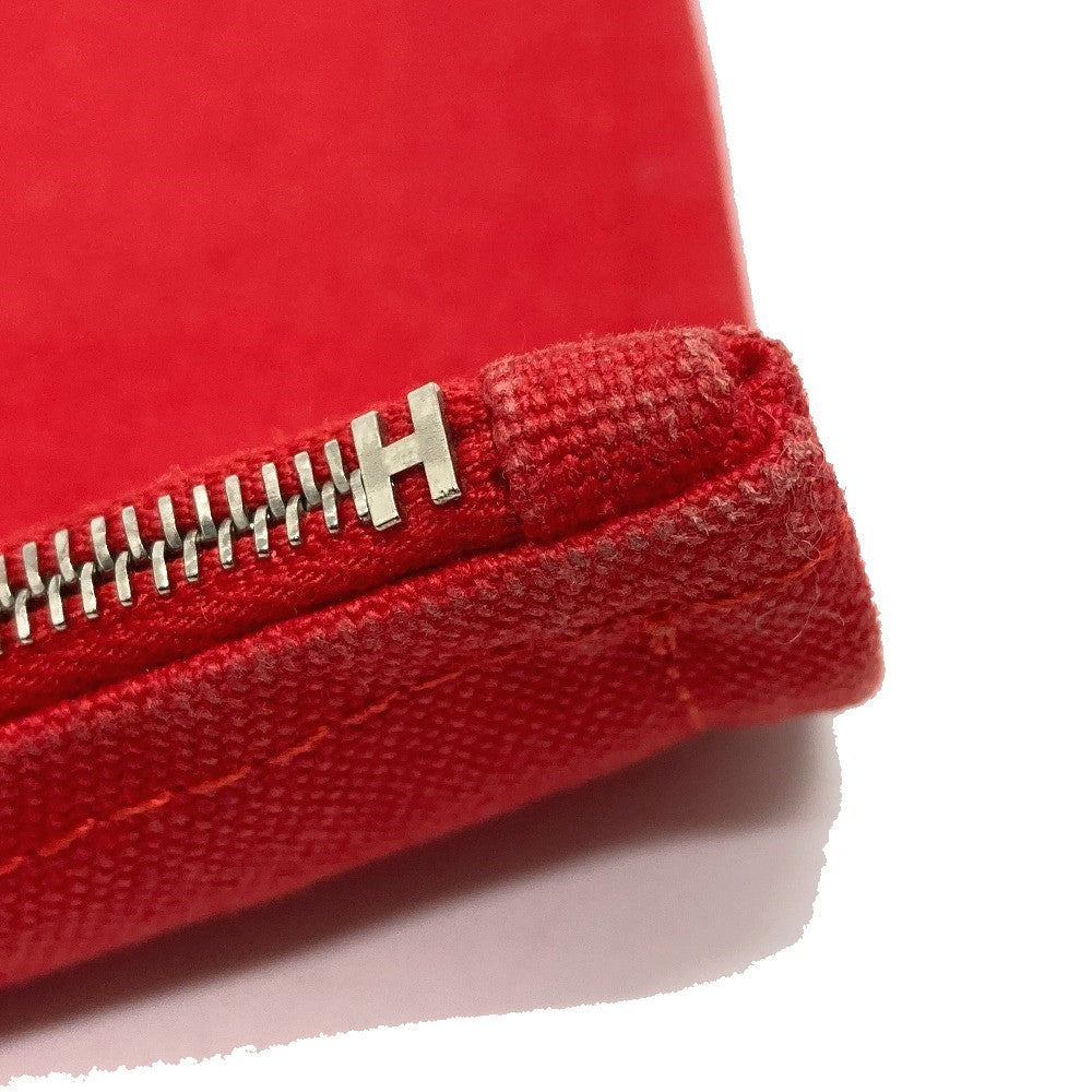 HERMES Yachting GM Flat Zipper Multi-Pouch, Cotton, Unisex, Red