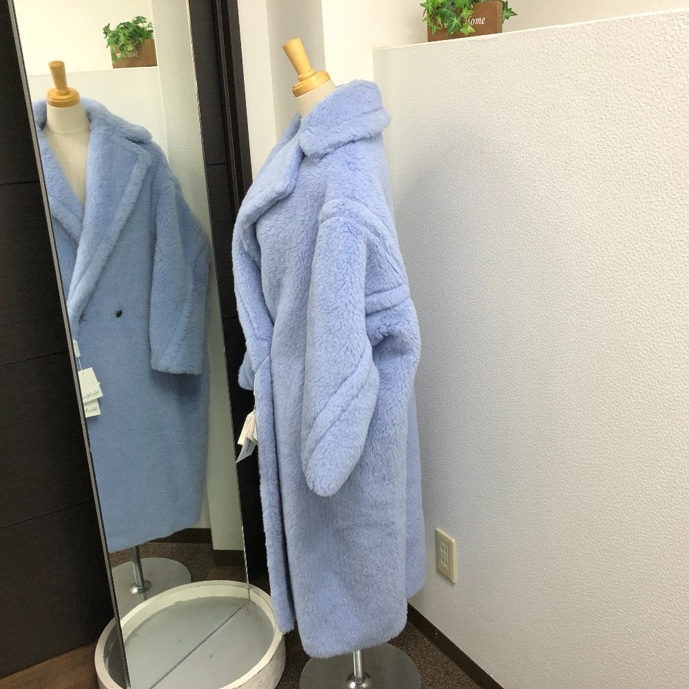 MAX MARA 2310110331 TEDGIRL. [テッドガール] テディベア  ファーコート 長袖 ロングコート アルパカ レディース ブルー - brandshop-reference