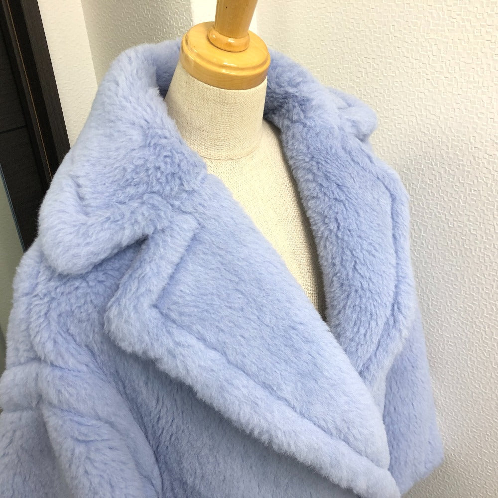 MAX MARA 2310110331 TEDGIRL. [テッドガール] テディベア  ファーコート 長袖 ロングコート アルパカ レディース ブルー - brandshop-reference