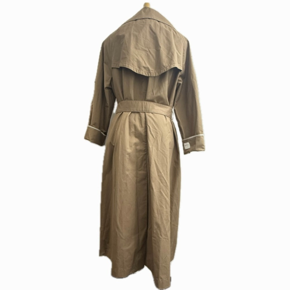 Max Mara 24190210546 Pakaian Twill Spring Coat Luar Jaket Luar Parit Kapas Kapas Wanita