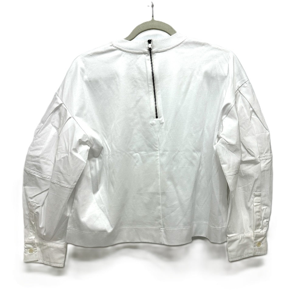 Max Mara 2411941012 Dolly Cotton Poplin Jersey Pakaian Lengan Panjang Lengan Panjang Kapas Wanita Kapas Putih