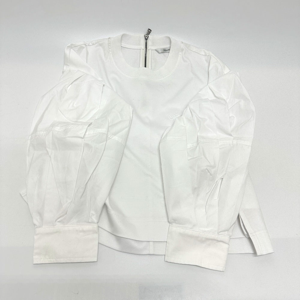 Max Mara 2411941012 Dolly Cotton Poplin Jersey Pakaian Lengan Panjang Lengan Panjang Kapas Wanita Kapas Putih