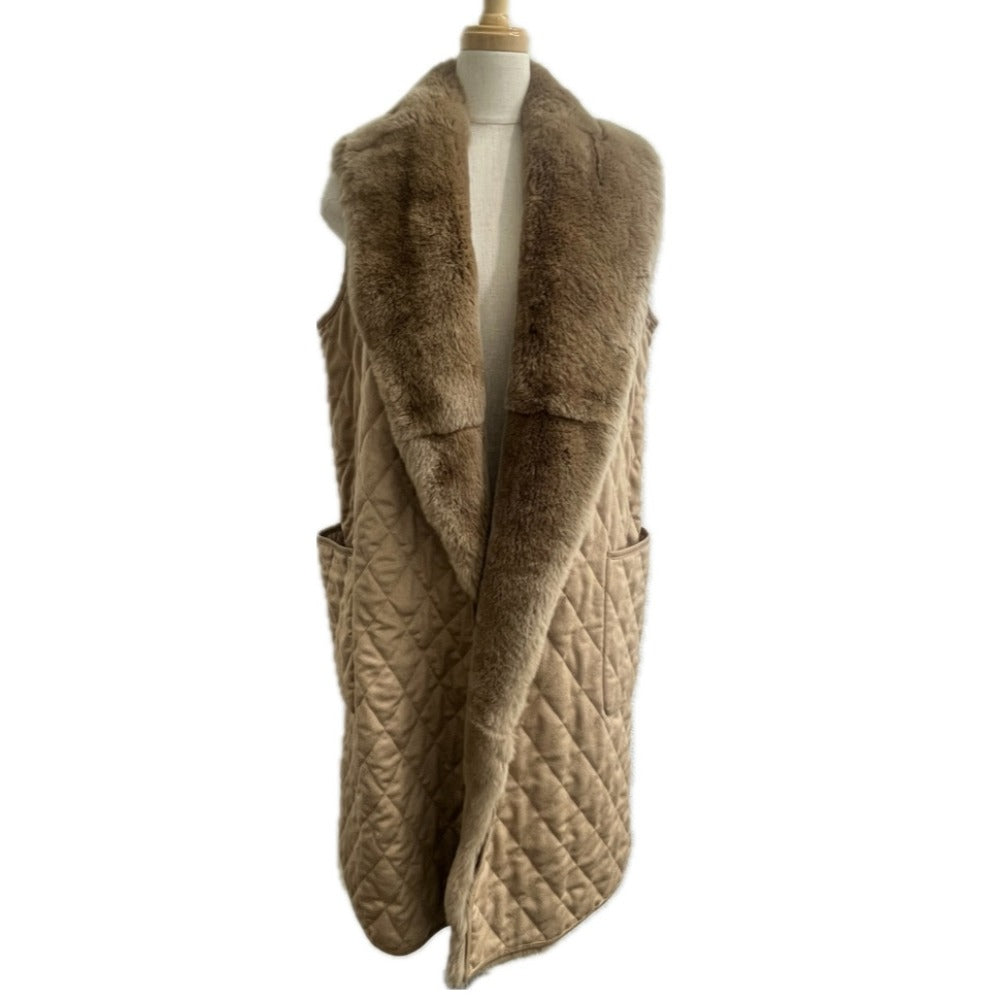 MAX MARA 11560153 ファー付き アパレル アウター キャメルジレ ジャケット ポリエステル レディース ブラウン