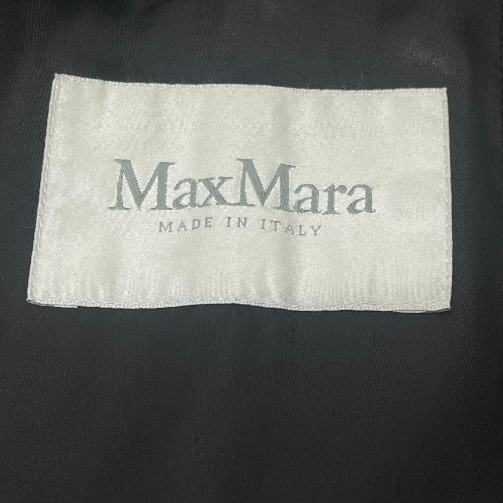 MAX MARA Women's Hooded Zip-Up Long Coat in Black Wool