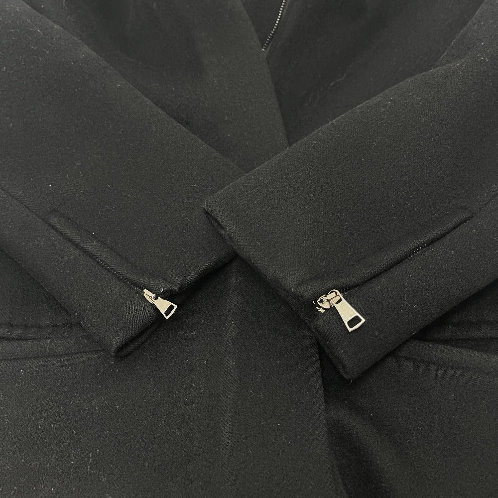 MAX MARA Women's Hooded Zip-Up Long Coat in Black Wool