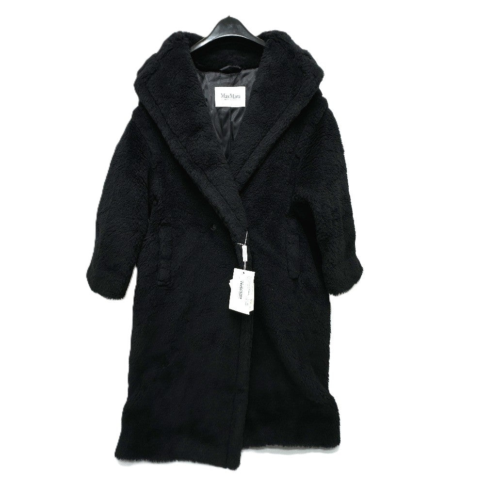 MAX MARA 2521016052 Teddy Bear Apparel Long Coat, Alpaca, Women's, Black