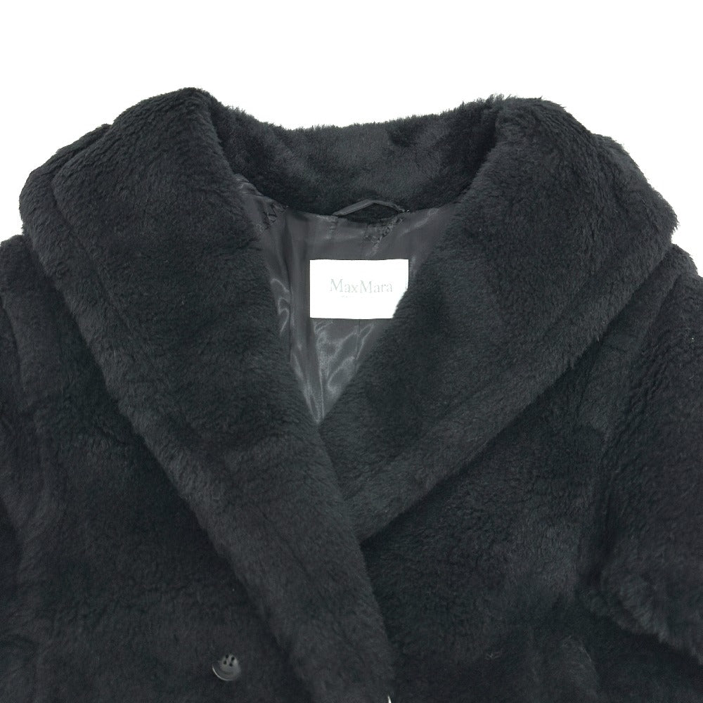 MAX MARA 2521016052 Teddy Bear Apparel Long Coat, Alpaca, Women's, Black