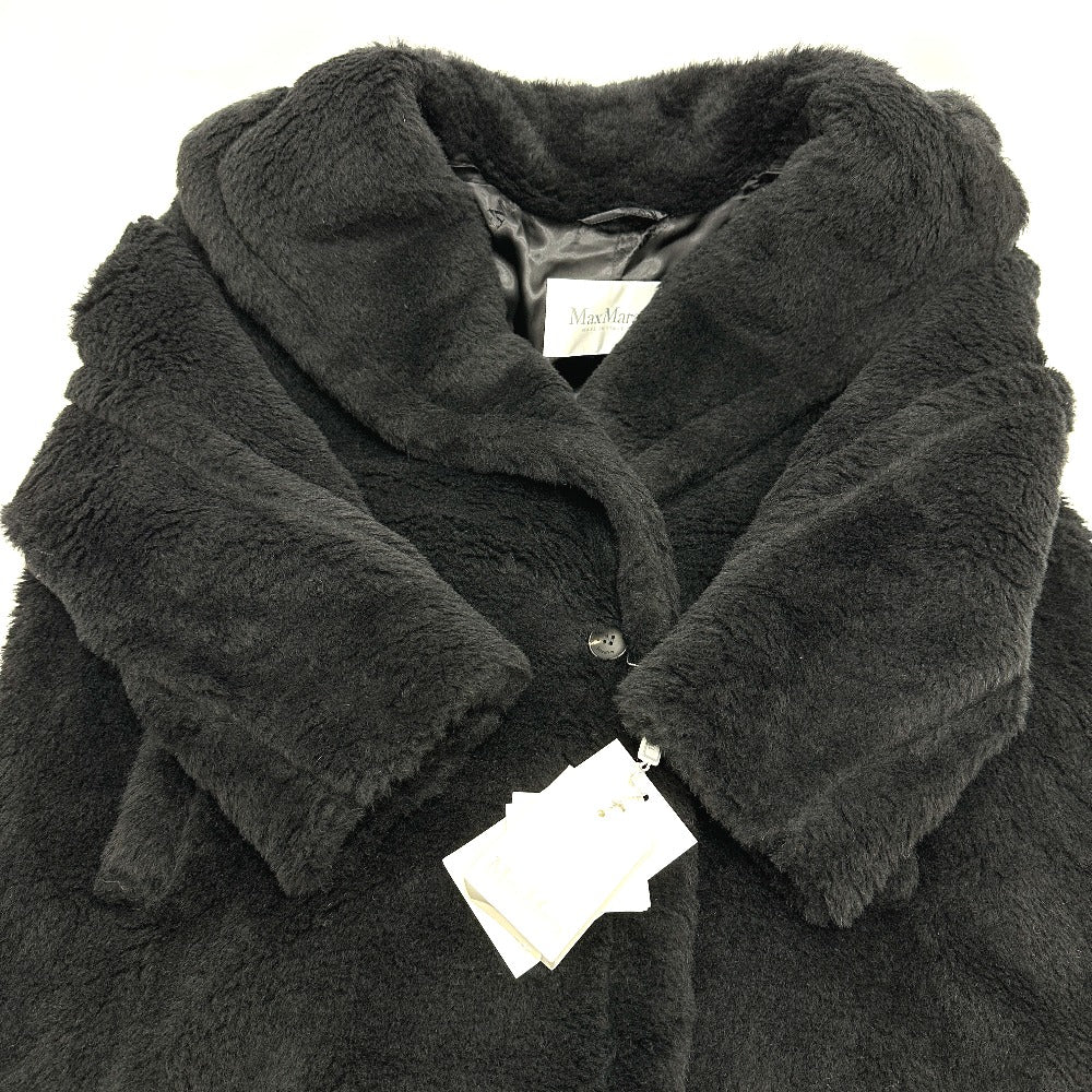 MAX MARA 2521016052 Teddy Bear Apparel Long Coat, Alpaca, Women's, Black