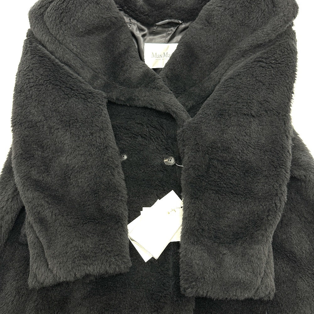 MAX MARA 2521016052 Teddy Bear Apparel Long Coat, Alpaca, Women's, Black