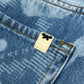 MAX MARA 23510601396 Weekend Hibiscus pattern Midi-length denim skirt cotton blue Used