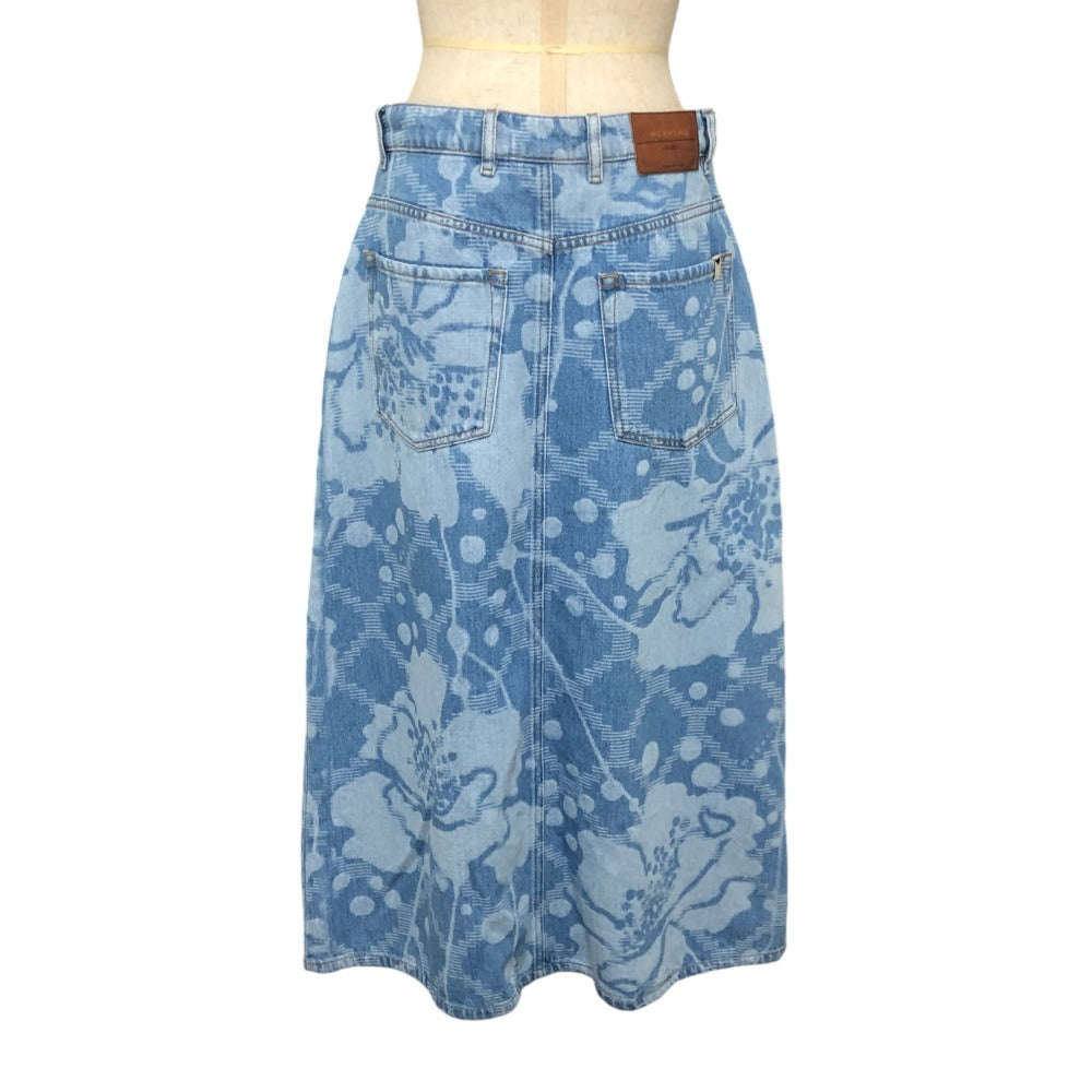 MAX MARA 23510601396 Weekend Hibiscus pattern Midi-length denim skirt cotton blue Used