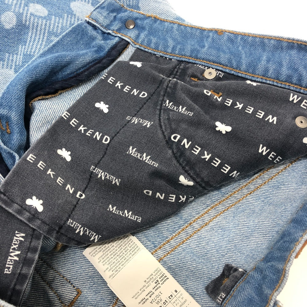 MAX MARA 23510601396 Weekend Hibiscus pattern Midi-length denim skirt cotton blue Used