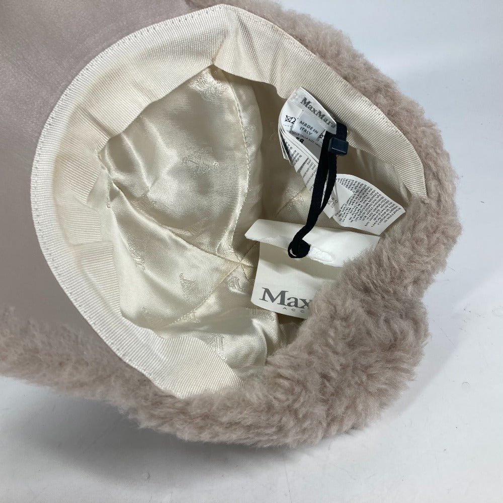 MAX MARA ファー モコモコ テディ teddy 帽子 キャップ帽 ベースボール キャップ ウール レディース ベージュ - brandshop-reference