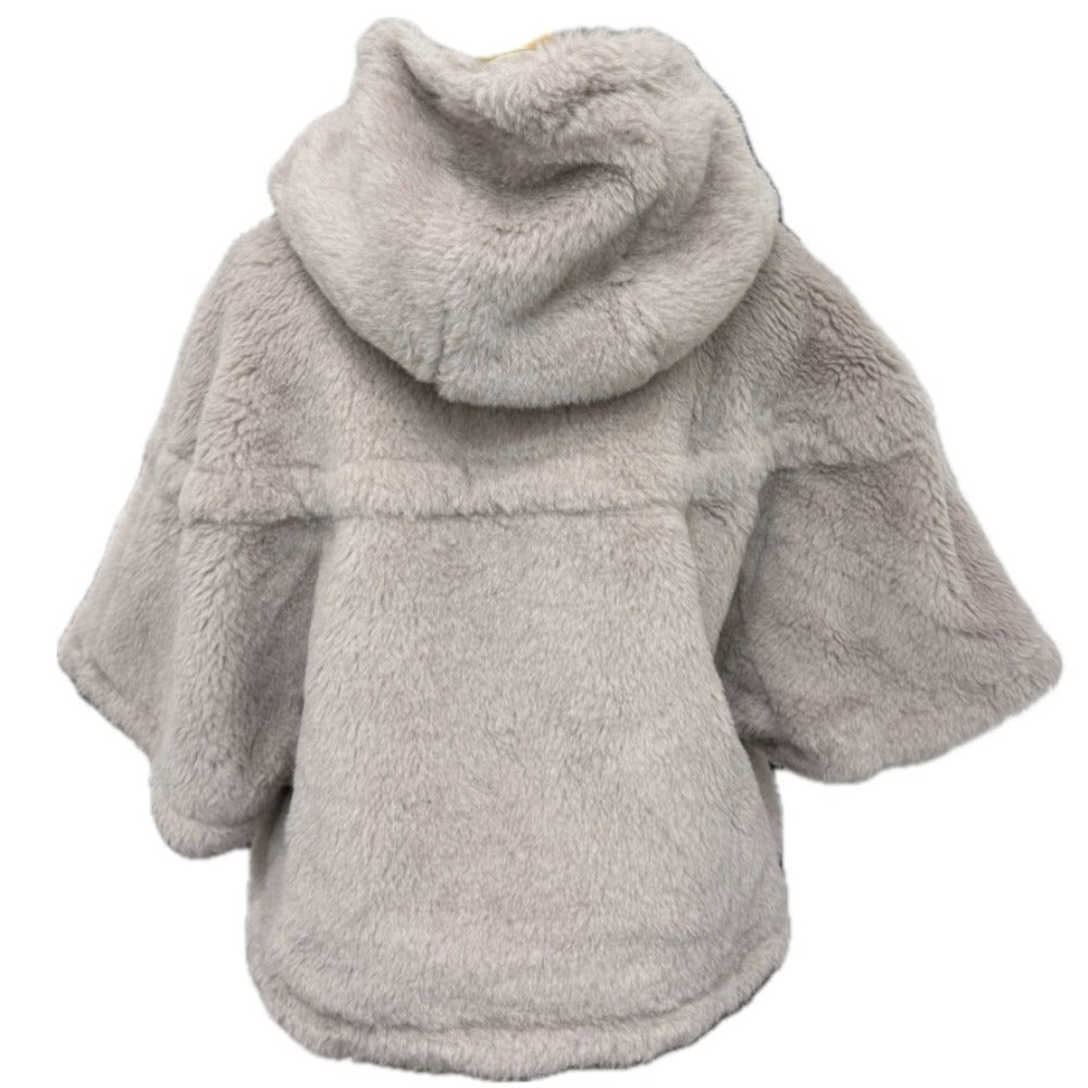 MAX MARA 25247361926 ペタロ テディベア ケープ アパレル アウター フード付 ポンチョ アルパカ レディース グレーベージュ ベージュ