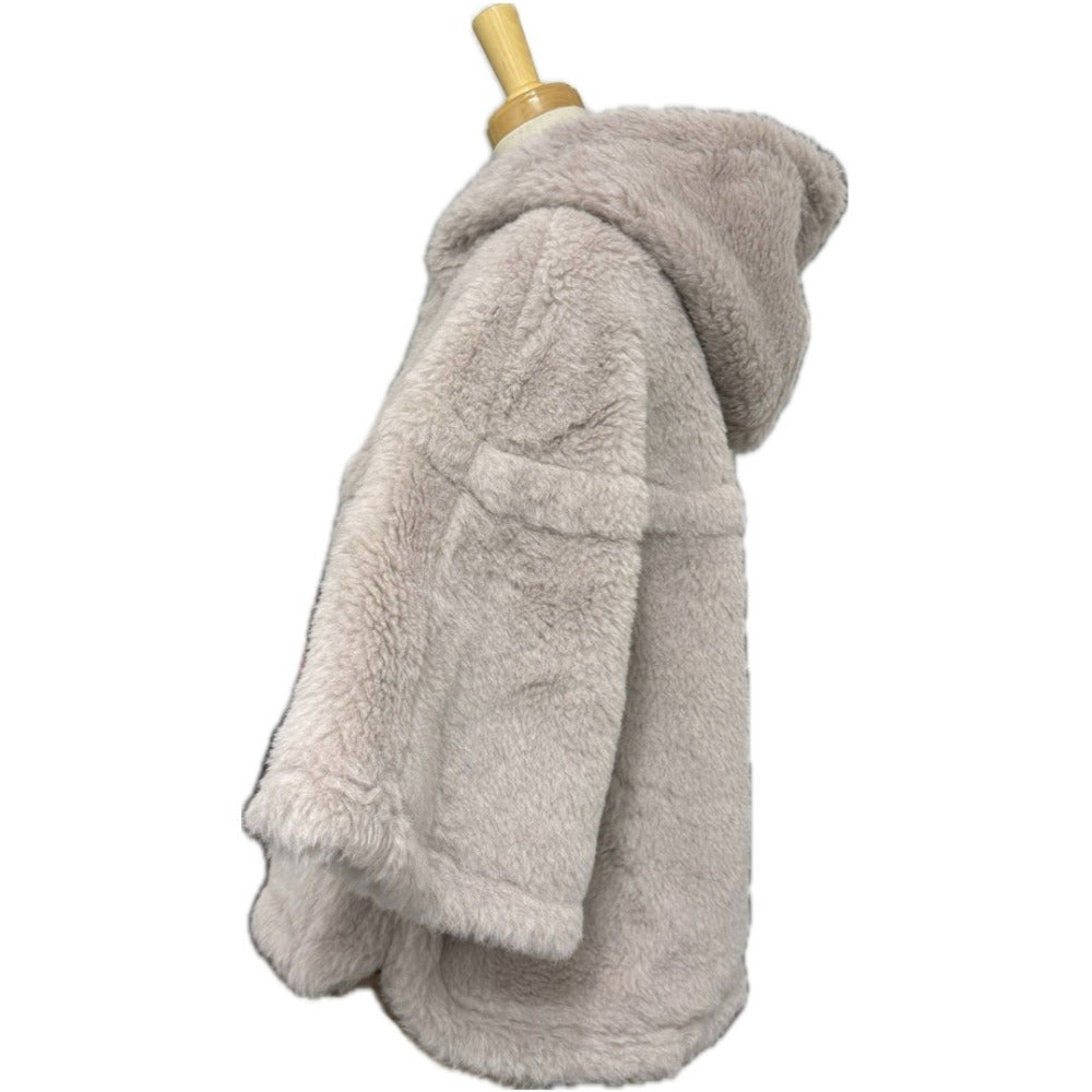 MAX MARA 25247361926 ペタロ テディベア ケープ アパレル アウター フード付 ポンチョ アルパカ レディース グレーベージュ ベージュ