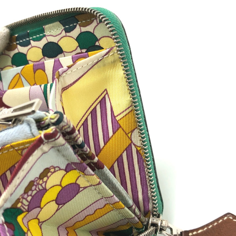 HERMES アザップコンパクト･シルクイン ラウンド コンパクトウォレット 2つ折り財布 ヴォーエプソン レディース ヴェールジェイド グリーン