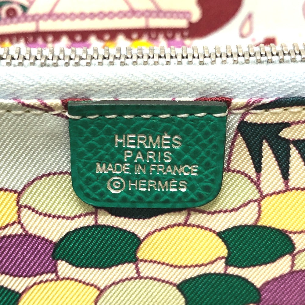HERMES アザップコンパクト･シルクイン ラウンド コンパクトウォレット 2つ折り財布 ヴォーエプソン レディース ヴェールジェイド グリーン