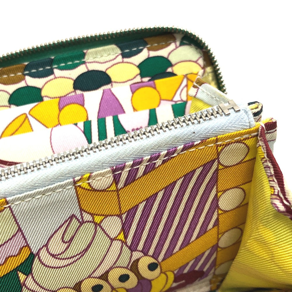 HERMES アザップコンパクト･シルクイン ラウンド コンパクトウォレット 2つ折り財布 ヴォーエプソン レディース ヴェールジェイド グリーン