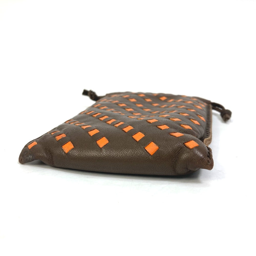 HERMES Pochette Pillow PM Drawstring Pouch by Anjou Milo, Women's, Brown
