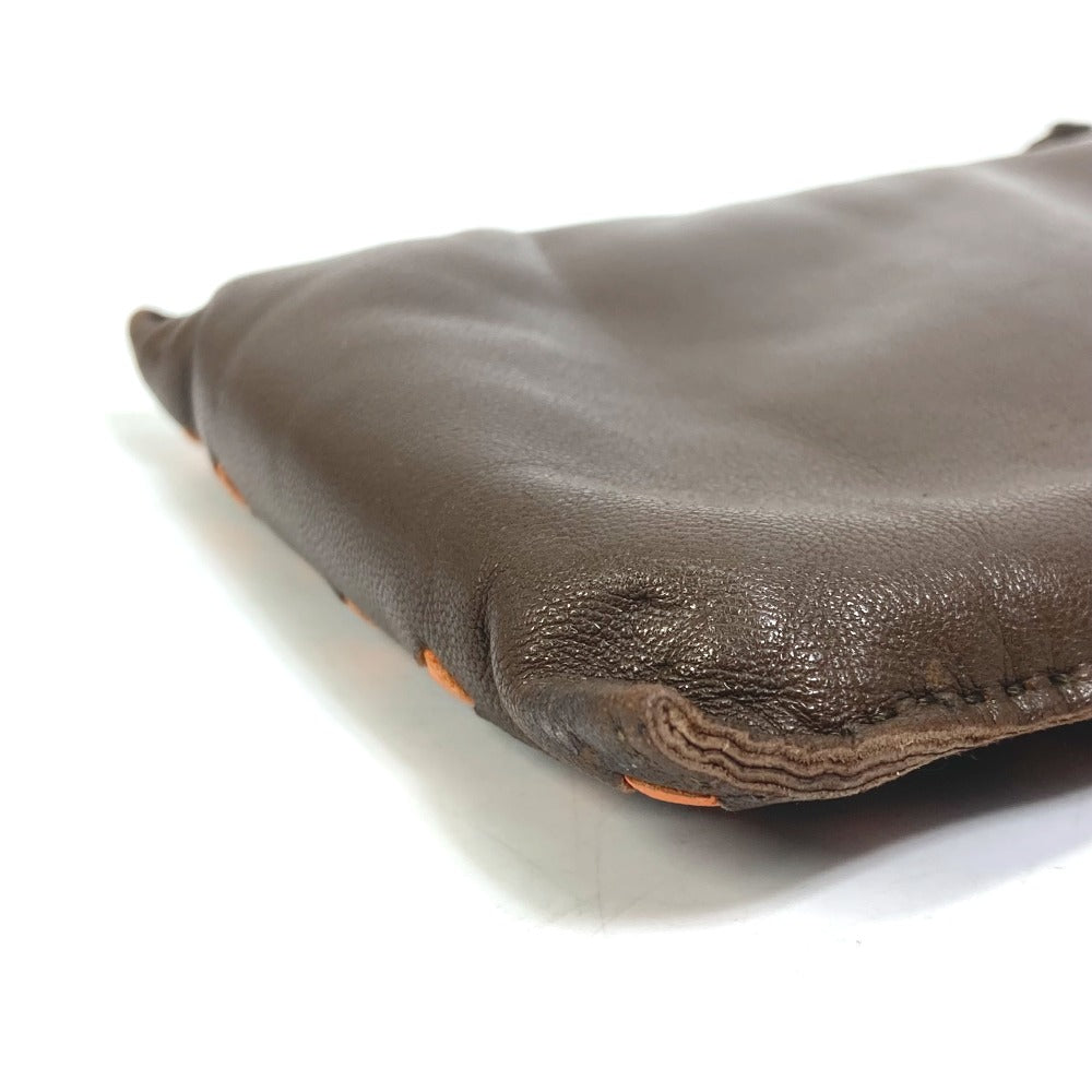 HERMES Pochette Pillow PM Drawstring Pouch by Anjou Milo, Women's, Brown