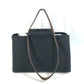 HERMES Cabag Elan PM 2-Way Handbag, Shoulder Bag, Tote Bag, Toile Officier/Leather, Black, Women's