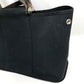 HERMES Cabag Elan PM 2-Way Handbag, Shoulder Bag, Tote Bag, Toile Officier/Leather, Black, Women's