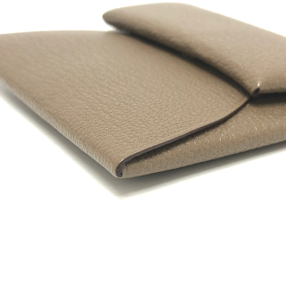 HERMES バスティア 小銭入れ 財布 ウォレット コインケース シェーブル レディース エトゥープ ベージュ - brandshop-reference