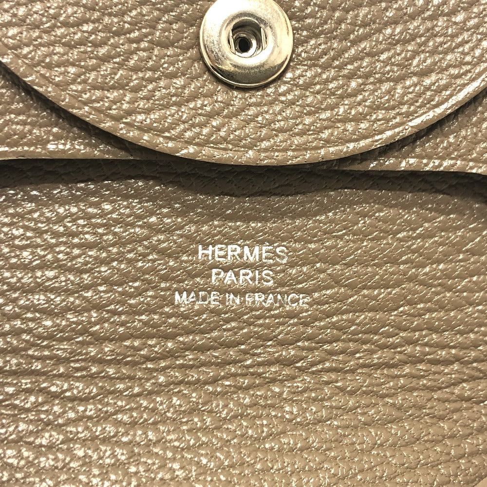 HERMES バスティア 小銭入れ 財布 ウォレット コインケース シェーブル レディース エトゥープ ベージュ - brandshop-reference