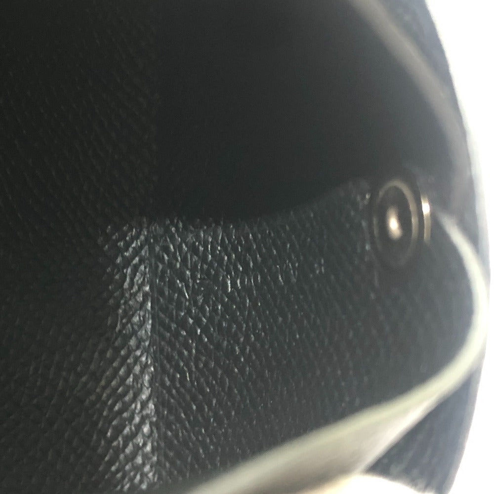 HERMES バスティア 財布 小銭入れ スクエア シルバー金具 コインケース エプソン ユニセックス ブラック