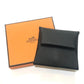 HERMES バスティア 財布 小銭入れ スクエア シルバー金具 コインケース エプソン ユニセックス ブラック