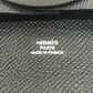HERMES バスティア 財布 小銭入れ スクエア シルバー金具 コインケース エプソン ユニセックス ブラック