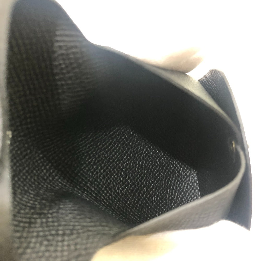 HERMES バスティア 財布 小銭入れ スクエア シルバー金具 コインケース エプソン ユニセックス ブラック