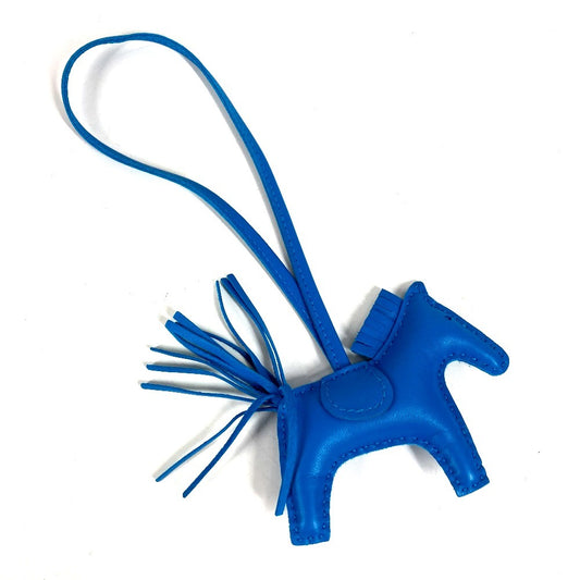 HERMES Horse Cheval Rodeo PM Rodeo PM Bag Charm Key Holder Charm Agneau Milo Unisex Blue Zanzibar Blue