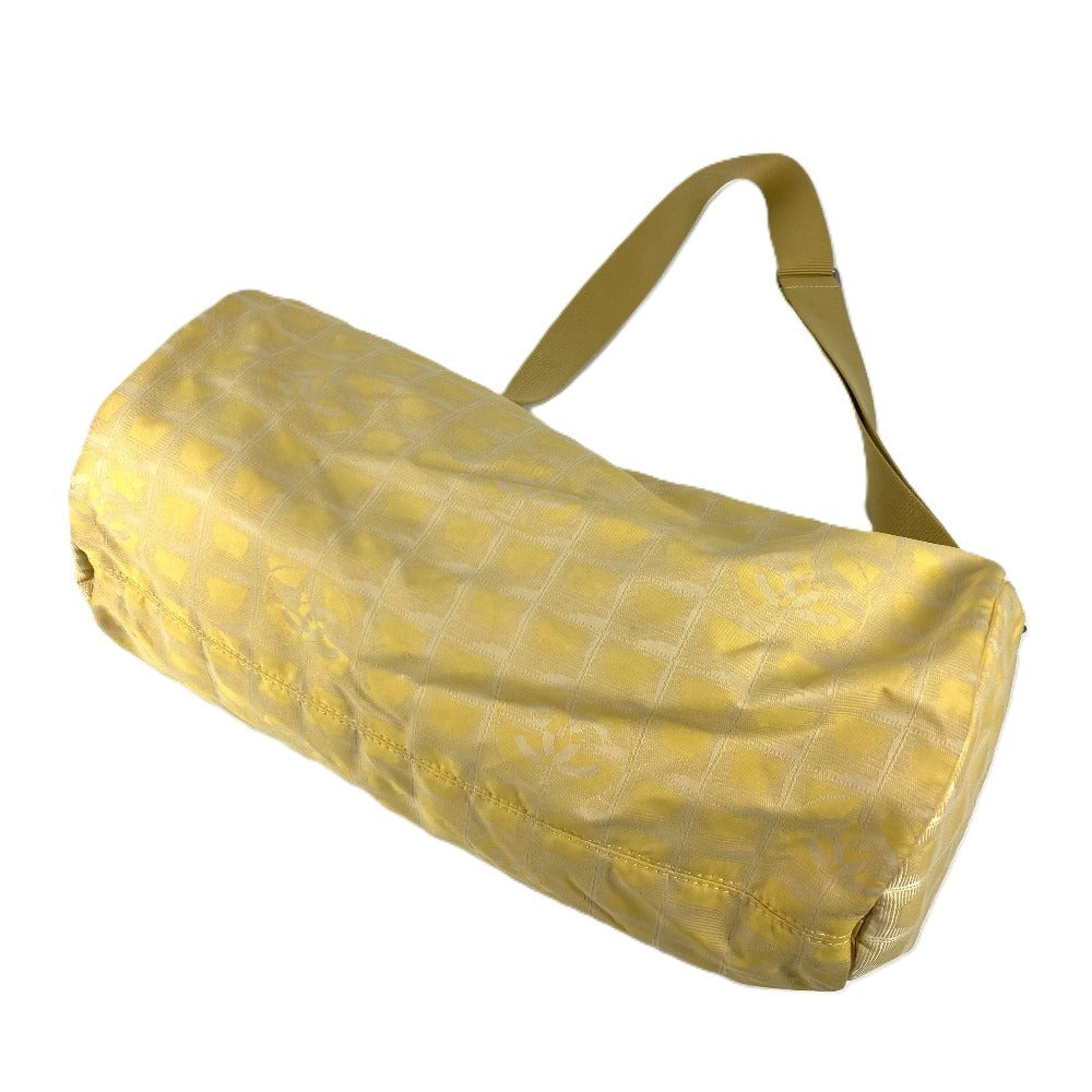 CHANEL ニュートラベルライン 筒形 ボストンバッグ 斜め掛け カバン ショルダーバッグ ナイロンジャガード レディース イエロー - brandshop-reference