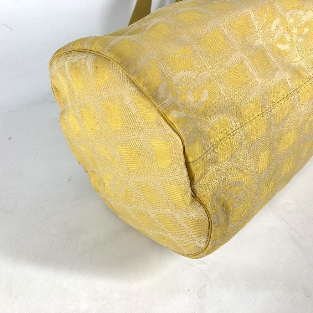 CHANEL ニュートラベルライン 筒形 ボストンバッグ 斜め掛け カバン ショルダーバッグ ナイロンジャガード レディース イエロー - brandshop-reference