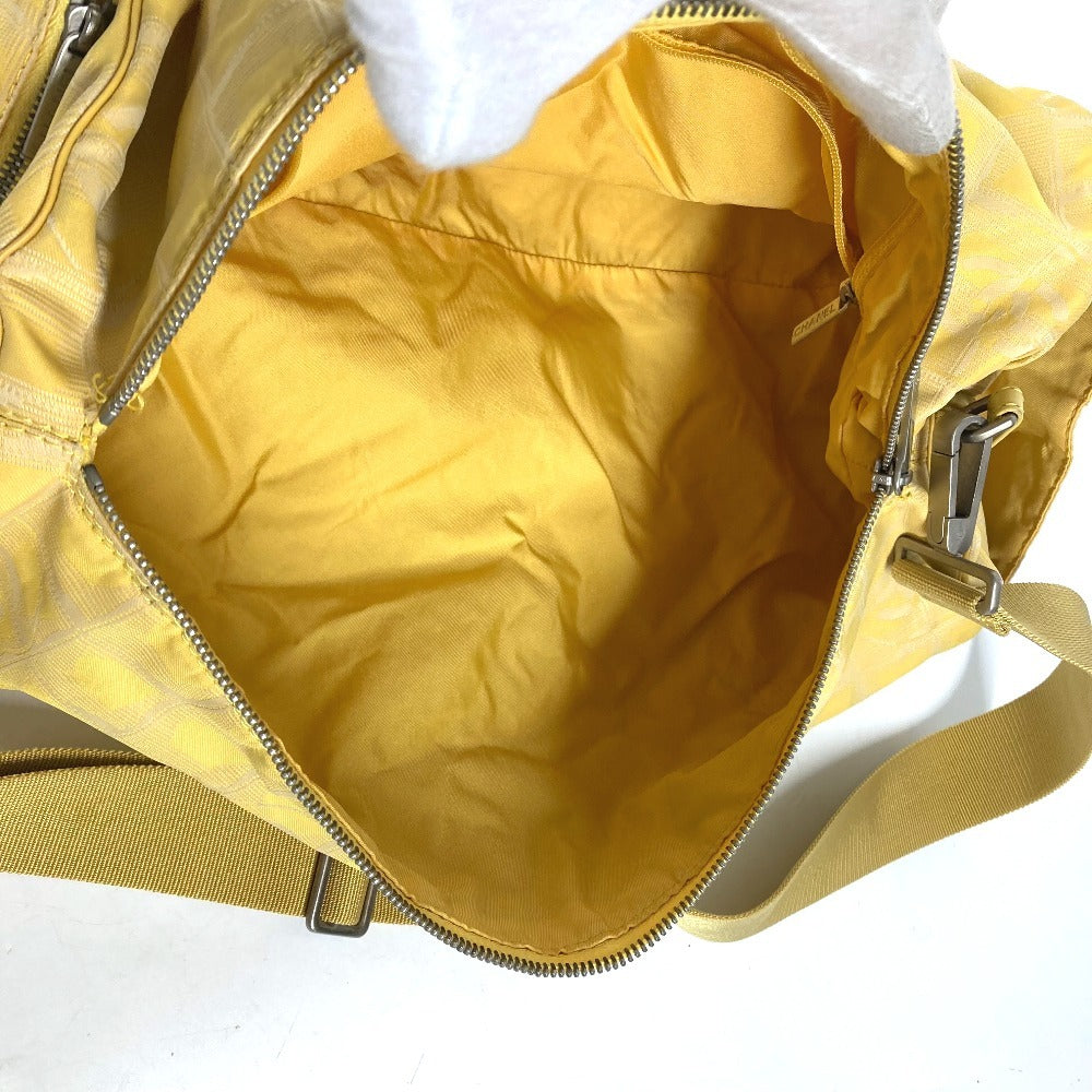 CHANEL ニュートラベルライン 筒形 ボストンバッグ 斜め掛け カバン ショルダーバッグ ナイロンジャガード レディース イエロー - brandshop-reference