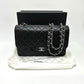 CHANEL A58600 CC Coco Mark Logo Deca Matelasse 30 Double Flap Chain Bag, Crossbody Bag with Double Chain, Caviar Leather, Women's, Black