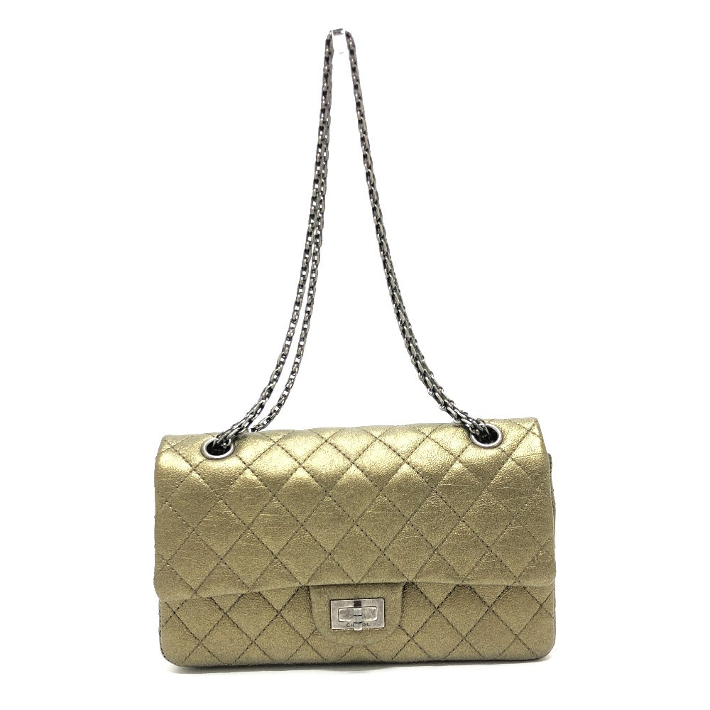 CHANEL Matelasse 2.55 Hardware Quilted Matelasse25 Matelasse 25 Shoulder bag Double Chain Shoulder bag Bag Crossbody bag Shoulder Bag Calfskin BronzeGold Gold/SilverHardware Used
