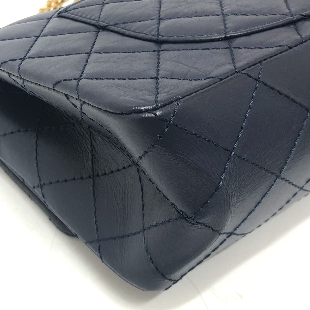 CHANEL マトラッセ ダブルフラップ 2.55 カバン 肩掛けバッグ 斜め掛けバッグ ショルダーバッグ レザー レディース ネイビー - brandshop-reference