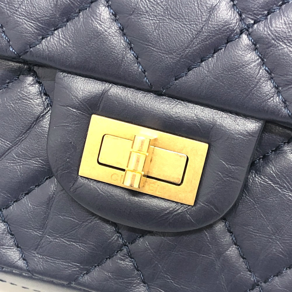 CHANEL マトラッセ ダブルフラップ 2.55 カバン 肩掛けバッグ 斜め掛けバッグ ショルダーバッグ レザー レディース ネイビー - brandshop-reference