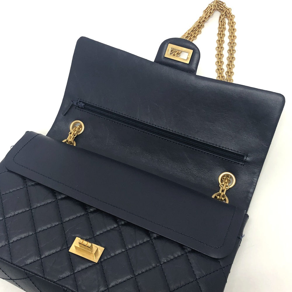 CHANEL マトラッセ ダブルフラップ 2.55 カバン 肩掛けバッグ 斜め掛けバッグ ショルダーバッグ レザー レディース ネイビー - brandshop-reference