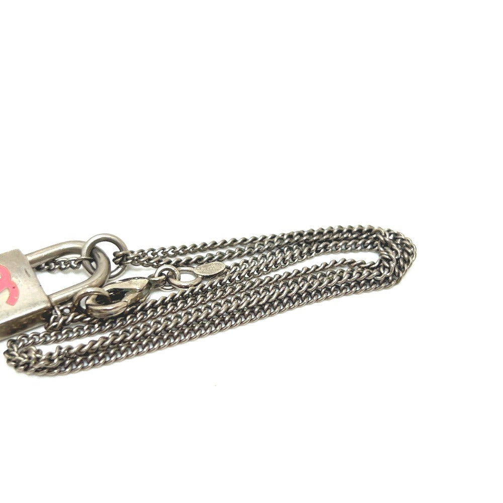 샤넬 07P 코코 마크 자물쇠 카데나 하트 열쇠 고리 액세서리 목걸이 메탈 여성용 실버