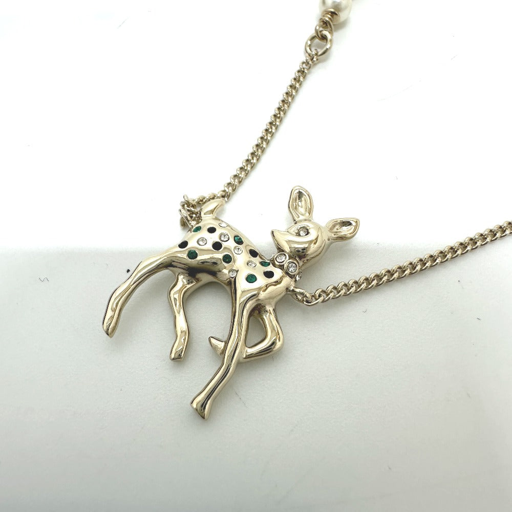 CHANEL G26 バンビ フェイクパール ネックレス メタル レディース ゴールド