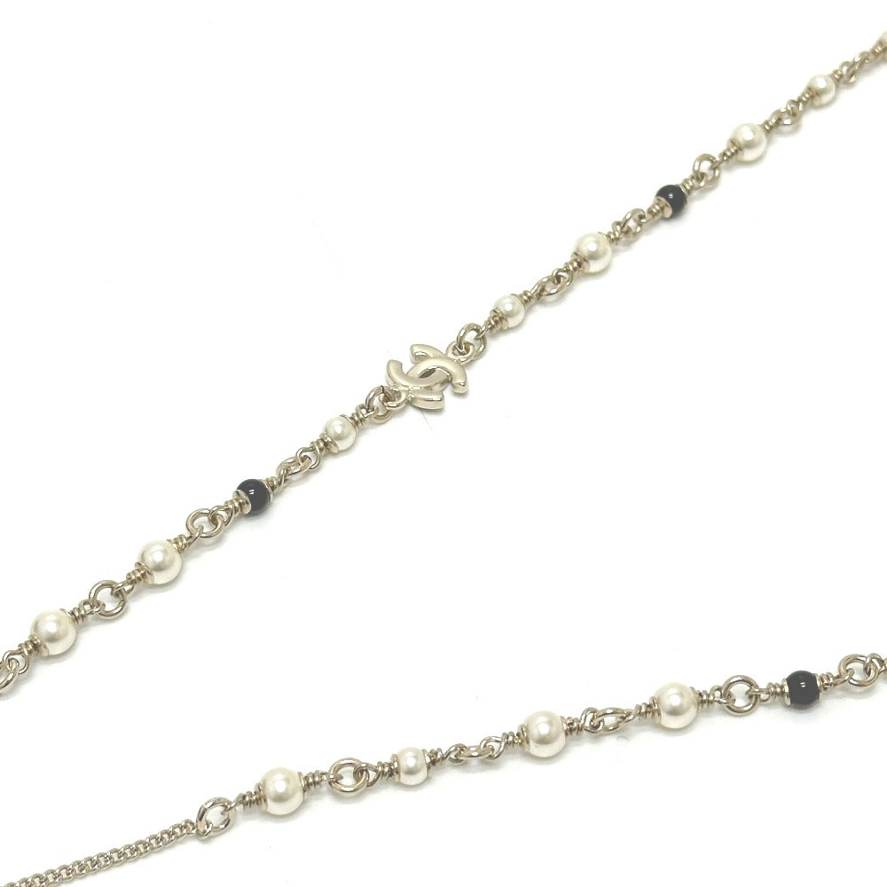 CHANEL G26 バンビ フェイクパール ネックレス メタル レディース ゴールド