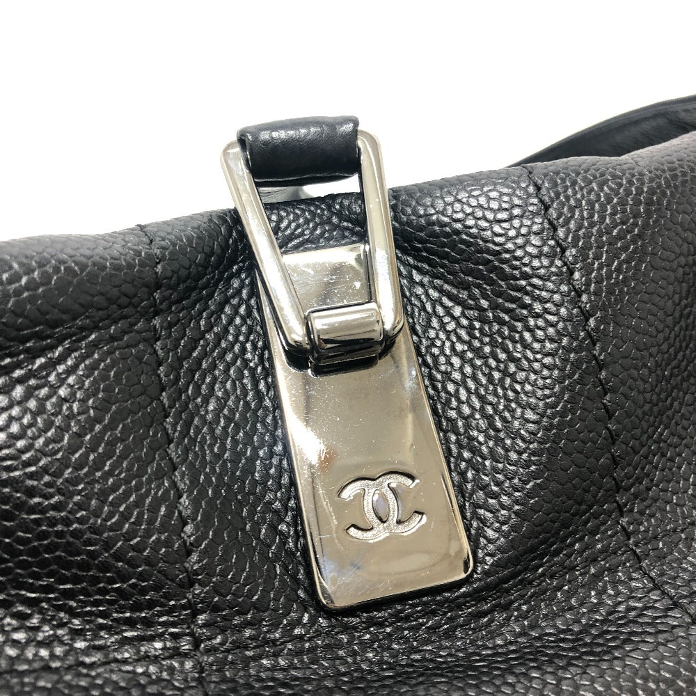 CHANEL Chocolate bar Mini Boston Bag, Handbag ボストンバック カバン バック Duffle Bag Soft Caviar Leather Black/SilverHardware Used