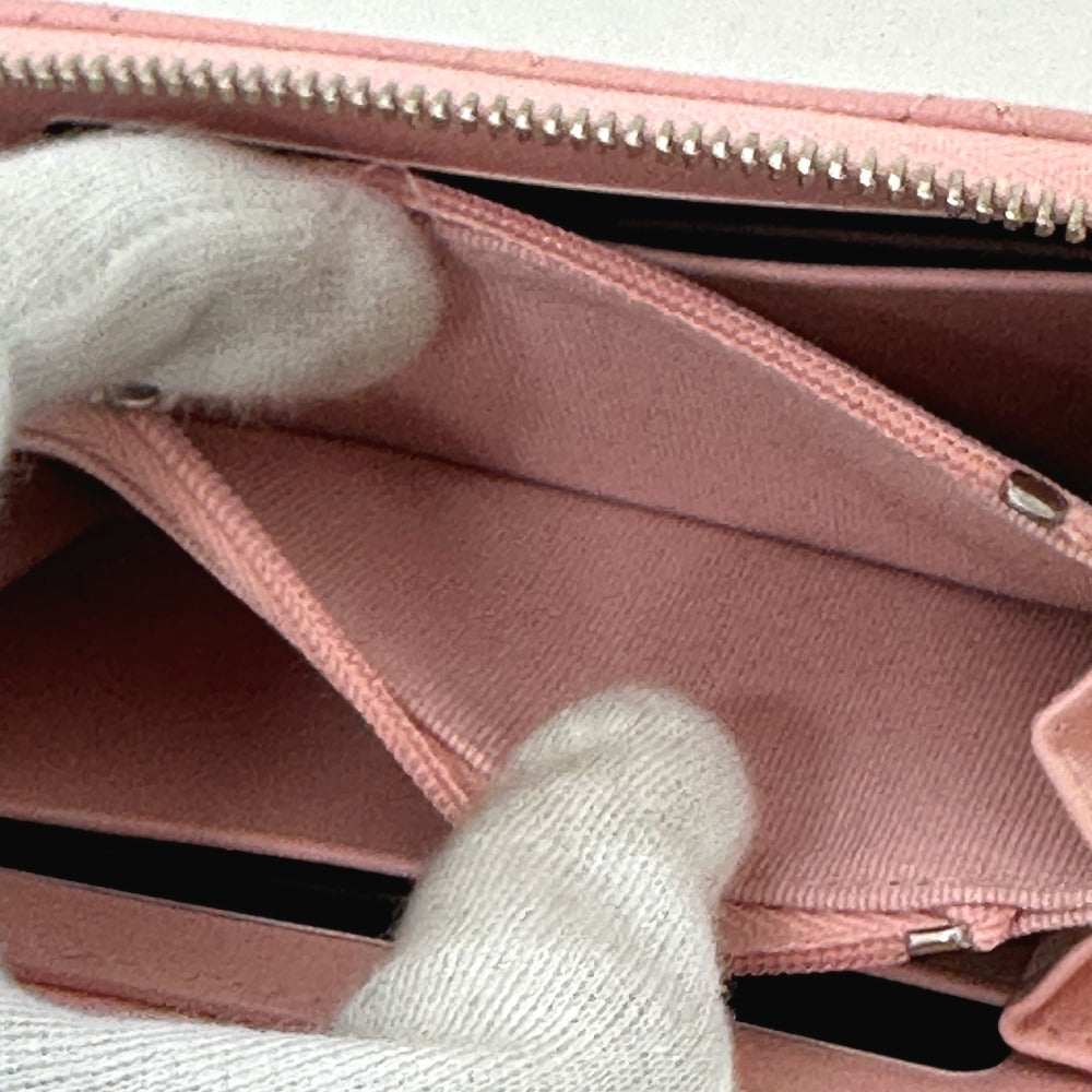 CHANEL マトラッセ ココスター ラウンド コンパクトウォレット 2つ折り財布 キャビアスキン レディース ピンク - brandshop-reference